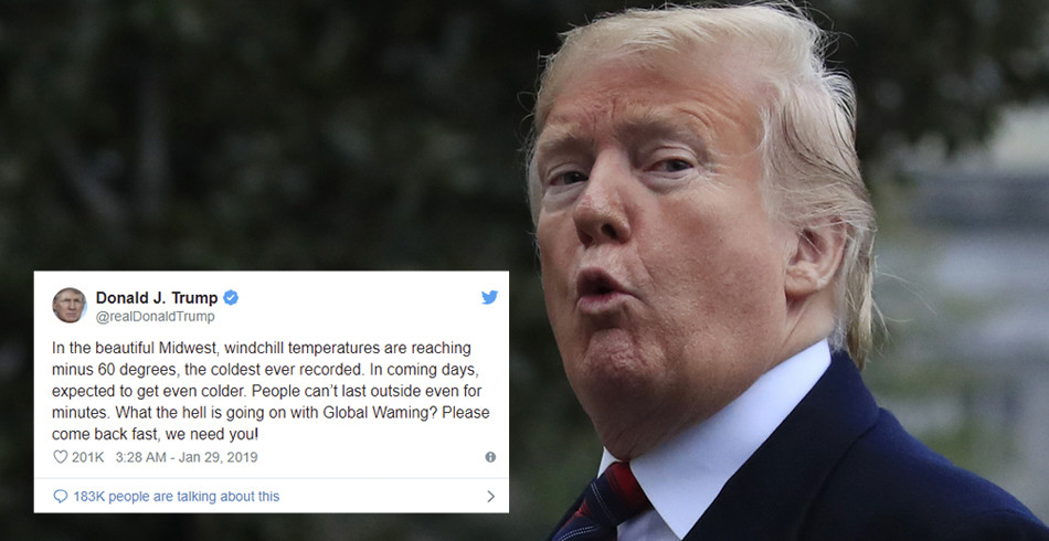 Derweil auf Twitter: US-Präsident Donald Trump hat den Unterschied zwischen Wetter und Klima immer 